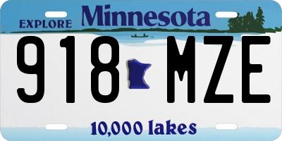 MN license plate 918MZE