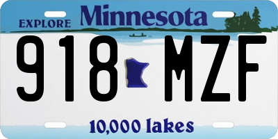 MN license plate 918MZF