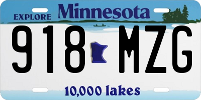 MN license plate 918MZG