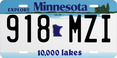 MN license plate 918MZI