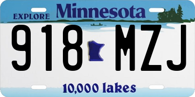 MN license plate 918MZJ