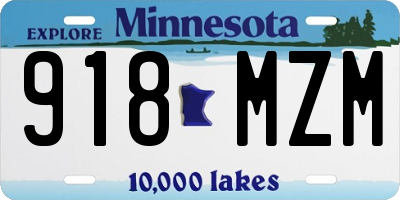 MN license plate 918MZM
