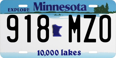 MN license plate 918MZO