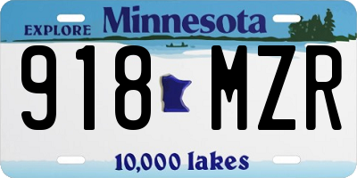 MN license plate 918MZR