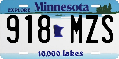 MN license plate 918MZS