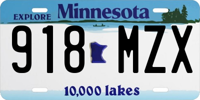 MN license plate 918MZX