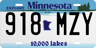 MN license plate 918MZY
