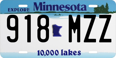 MN license plate 918MZZ