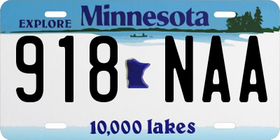 MN license plate 918NAA