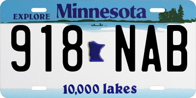 MN license plate 918NAB