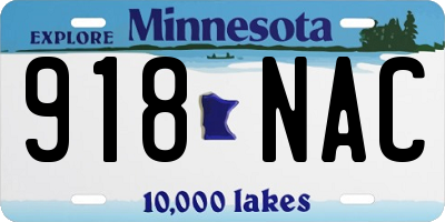 MN license plate 918NAC