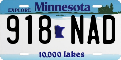 MN license plate 918NAD