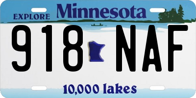 MN license plate 918NAF