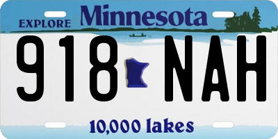 MN license plate 918NAH
