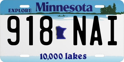 MN license plate 918NAI