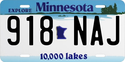 MN license plate 918NAJ