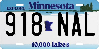MN license plate 918NAL