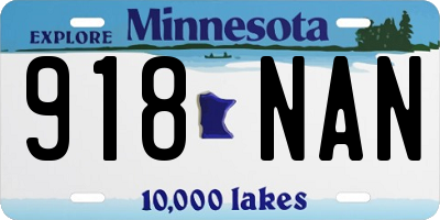 MN license plate 918NAN