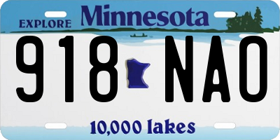MN license plate 918NAO