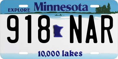 MN license plate 918NAR