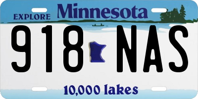 MN license plate 918NAS