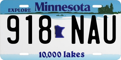 MN license plate 918NAU