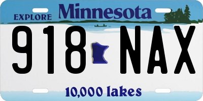 MN license plate 918NAX