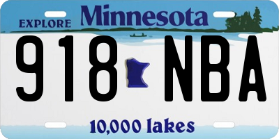 MN license plate 918NBA