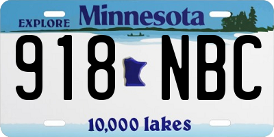 MN license plate 918NBC