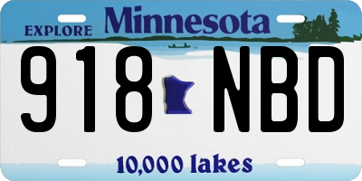 MN license plate 918NBD