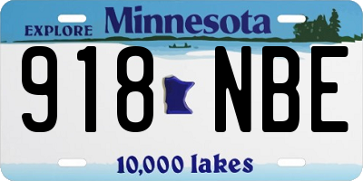 MN license plate 918NBE