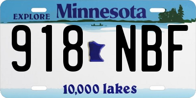 MN license plate 918NBF