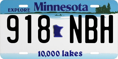 MN license plate 918NBH