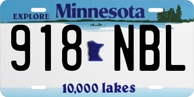 MN license plate 918NBL