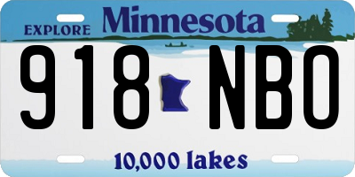 MN license plate 918NBO