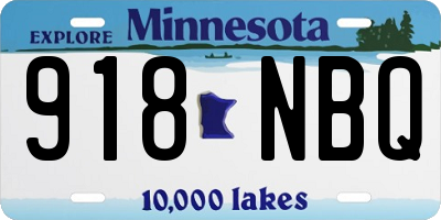 MN license plate 918NBQ
