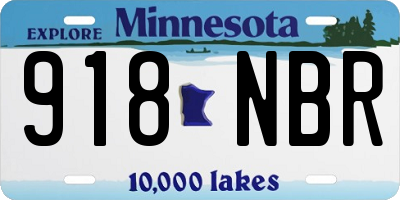 MN license plate 918NBR