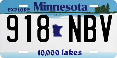 MN license plate 918NBV