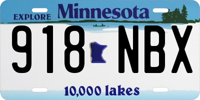 MN license plate 918NBX