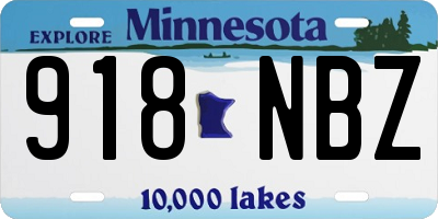 MN license plate 918NBZ