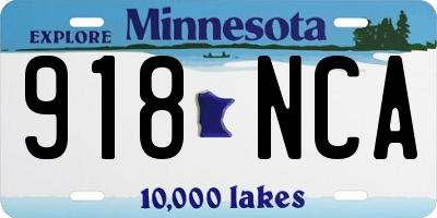 MN license plate 918NCA