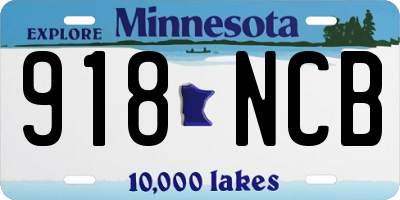 MN license plate 918NCB