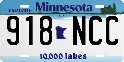 MN license plate 918NCC