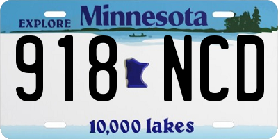 MN license plate 918NCD