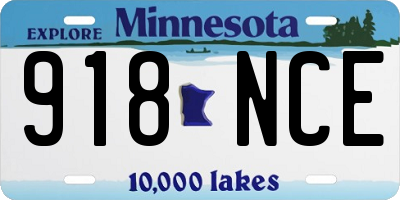 MN license plate 918NCE