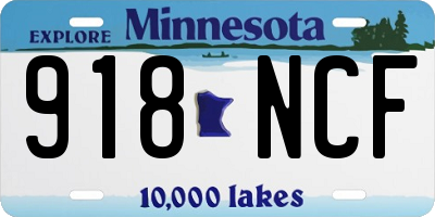 MN license plate 918NCF