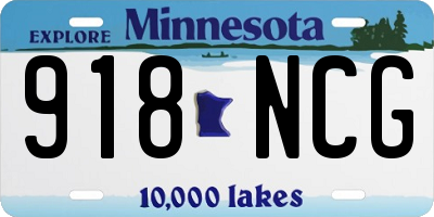MN license plate 918NCG