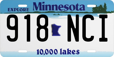 MN license plate 918NCI