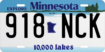 MN license plate 918NCK