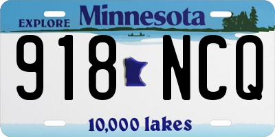 MN license plate 918NCQ